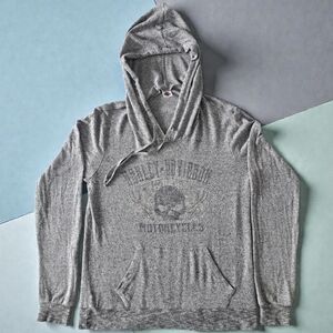 Harley-Davidson Heather Grey Gasoline Alley Red Deer Alberta Hoodie Sweater